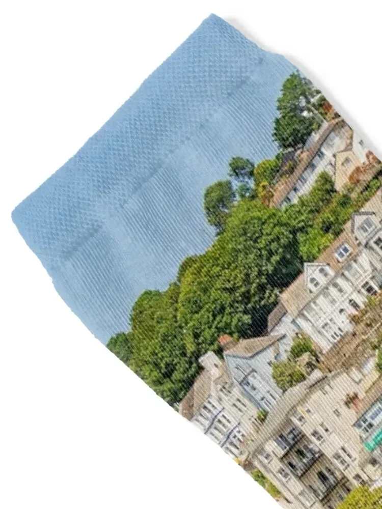 Восточная река Looe at High Tide — Cornwall Великобритания. Носки рождественский подарок