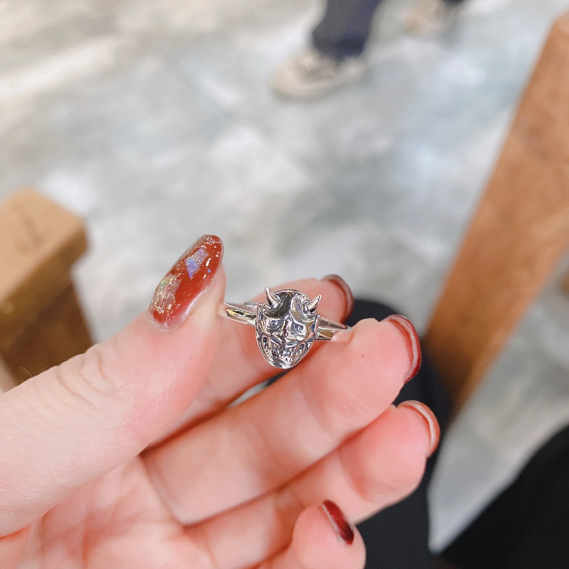 Модные серебряные кольца Праджня маска с черепом на палец регулируемое кольцо