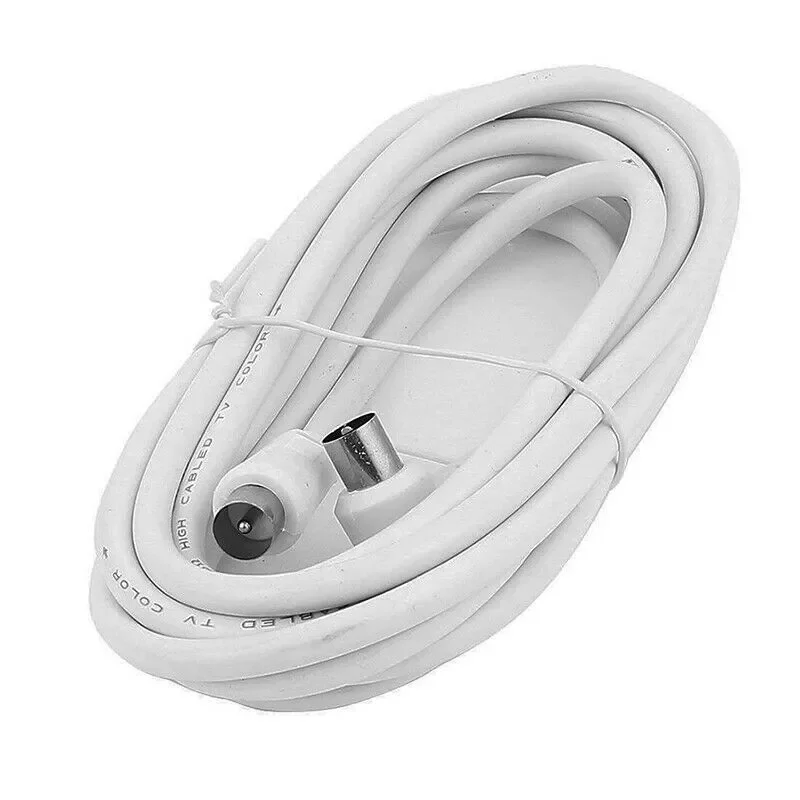 

1pc RF Single Coax Cable TV RF Cable 1m 1.5m 2m RCA Coaxial Antenna Aerial Lead Cable Male To Male White