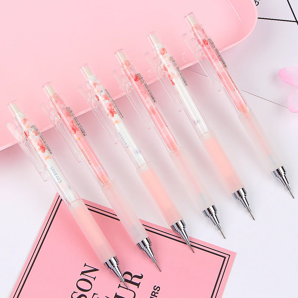 

0,5 мм японский прекрасный вишневый цвет автоматический карандаш Kawaii пластиковые механические карандаши для детей Подарки студенческие при...