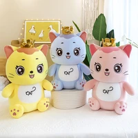 kawaii hello cat pillow plush toys stuffed animal office nap bed sleep home decor gift crown cats doll for kids birthday gifts