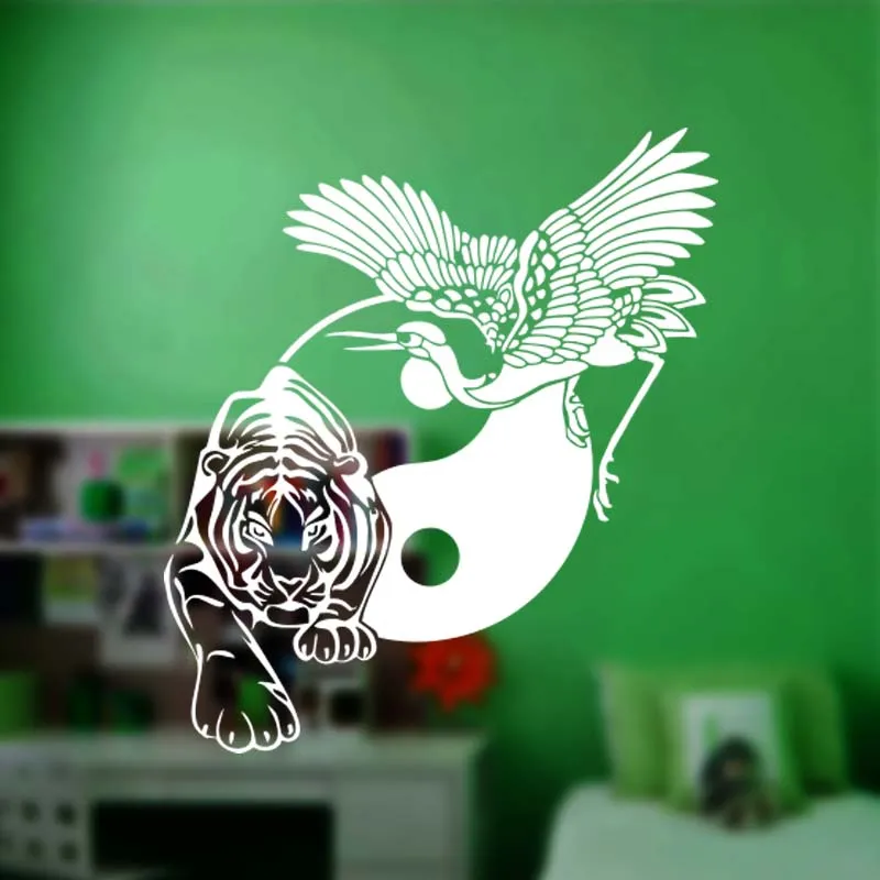 Ying Yang тигровый журавль наклейка домашний декор виниловая гостиная спальня