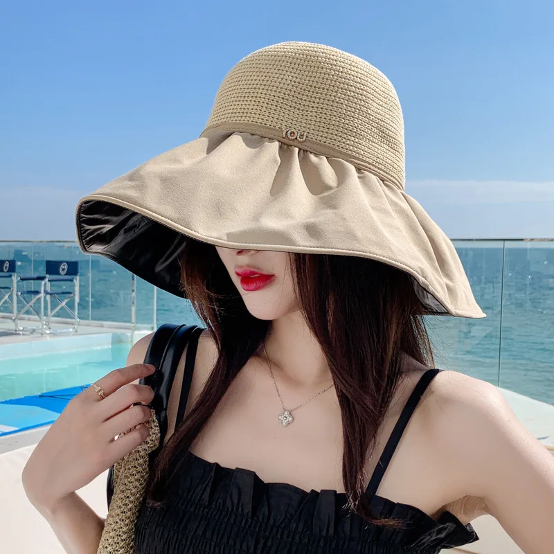 2022 Summer Hat Women's Uv Protection Big Brimmed Sun Hat Travel Outdoor Breathable Sun Protection Sun Hat For Women