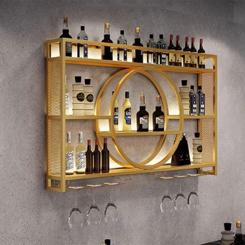 Настенное крепление винная полка для хранения кухня золотая витрина гостиной