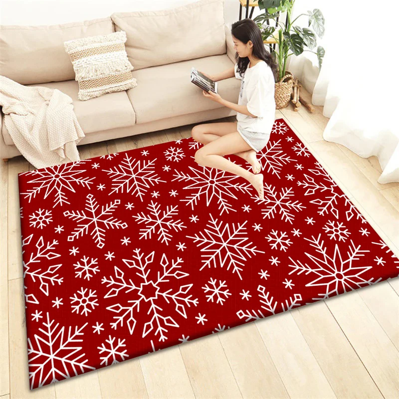 

Christmas snowflakes Area carpet,living room bedroom balcony decoration carpet,Boy's anti-skid solid floor mat decoration