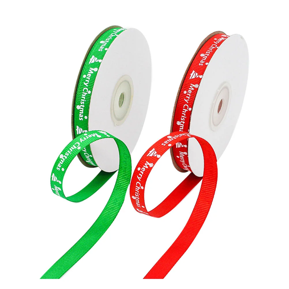 

2Pcs Scrapbooking Ribbon Christmas Tree Ribbon Garland Fabric Ribbons Christmas Grosgrain Ribbon Merry Christmas Ribbon