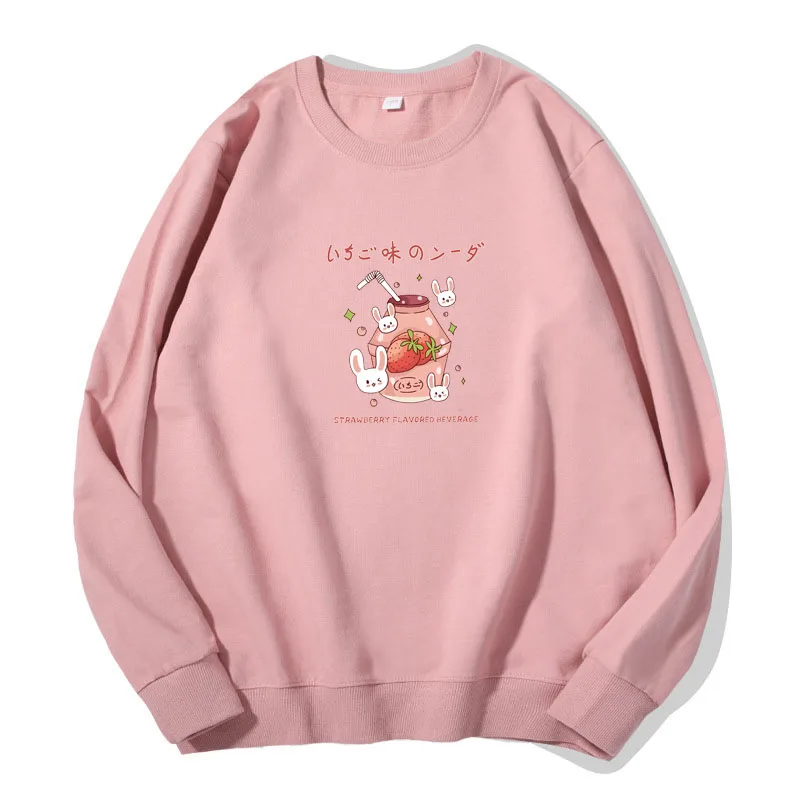 

Весенняя женская одежда, пуловеры, новая модная Толстовка в японском стиле с молочным принтом, толстовки с капюшоном из чистого хлопка для девочек с длинным рукавом, топы