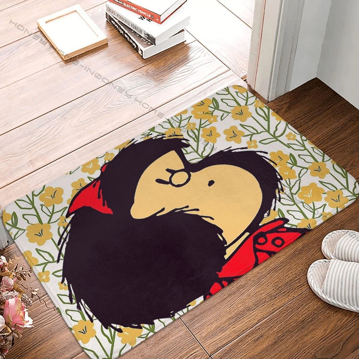 

Mafalda Cute Girl Bedroom Mat Flowers Doormat Kitchen Carpet Entrance Door Rug Home Decor