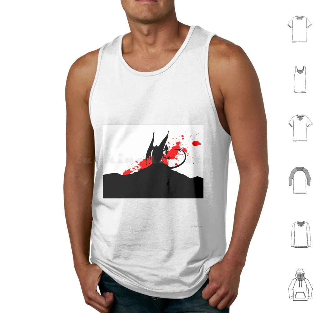 

Ridley Silhouette Tank Tops Print Cotton Metroid Ridley