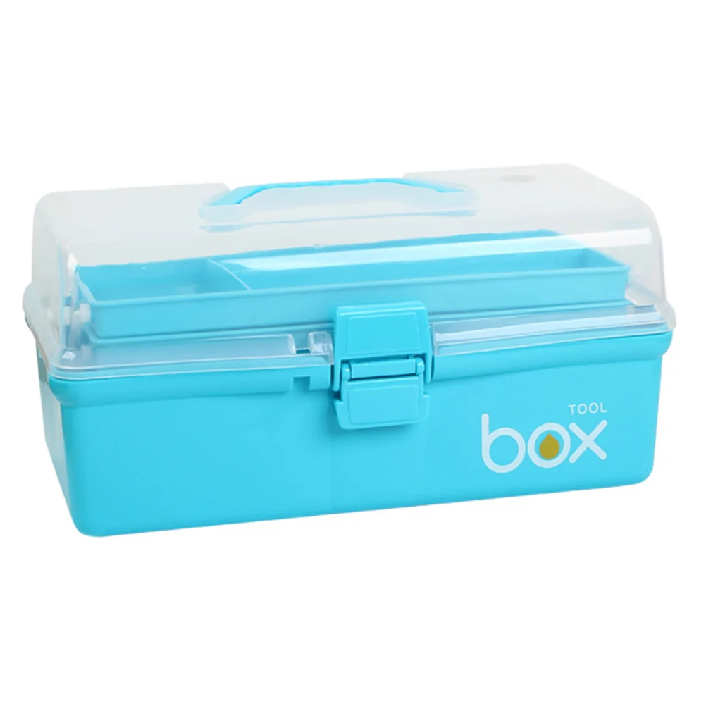 

Box Tool Case Storage Craft Organizer Container Plasticpainting Handled Carrying Layer Removable Tray Gardening Sewing