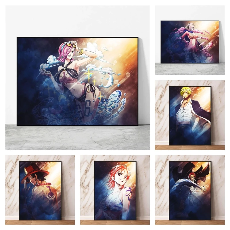 

Canvas Artwork Painting Anime One Piece Nami Sanji Hd Picture Wall Art Home Kids Bedroom Christmas Decor Gift