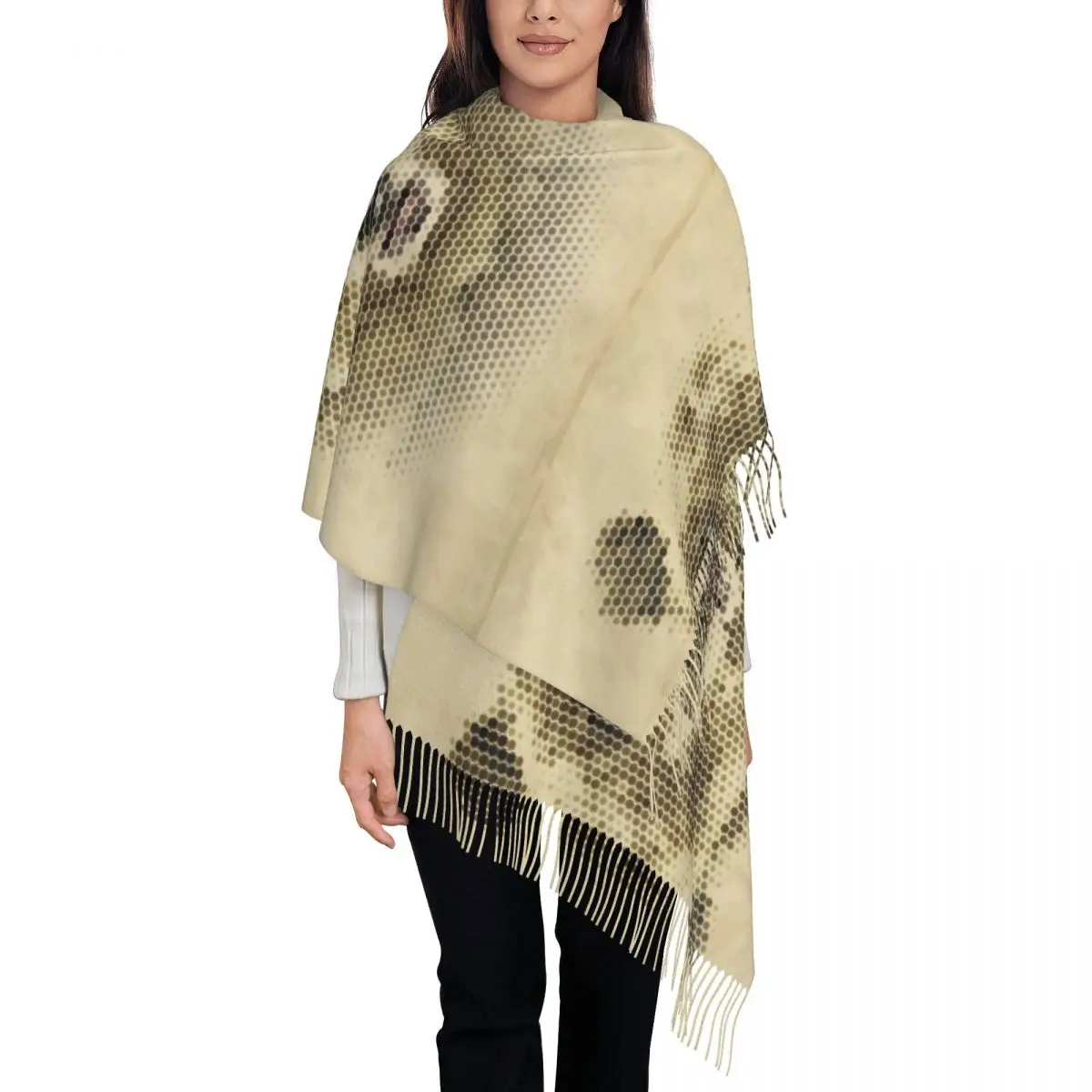 

Vintage Geometric Bear Womens Warm Winter Infinity Scarves Set Blanket Scarf Pure Color