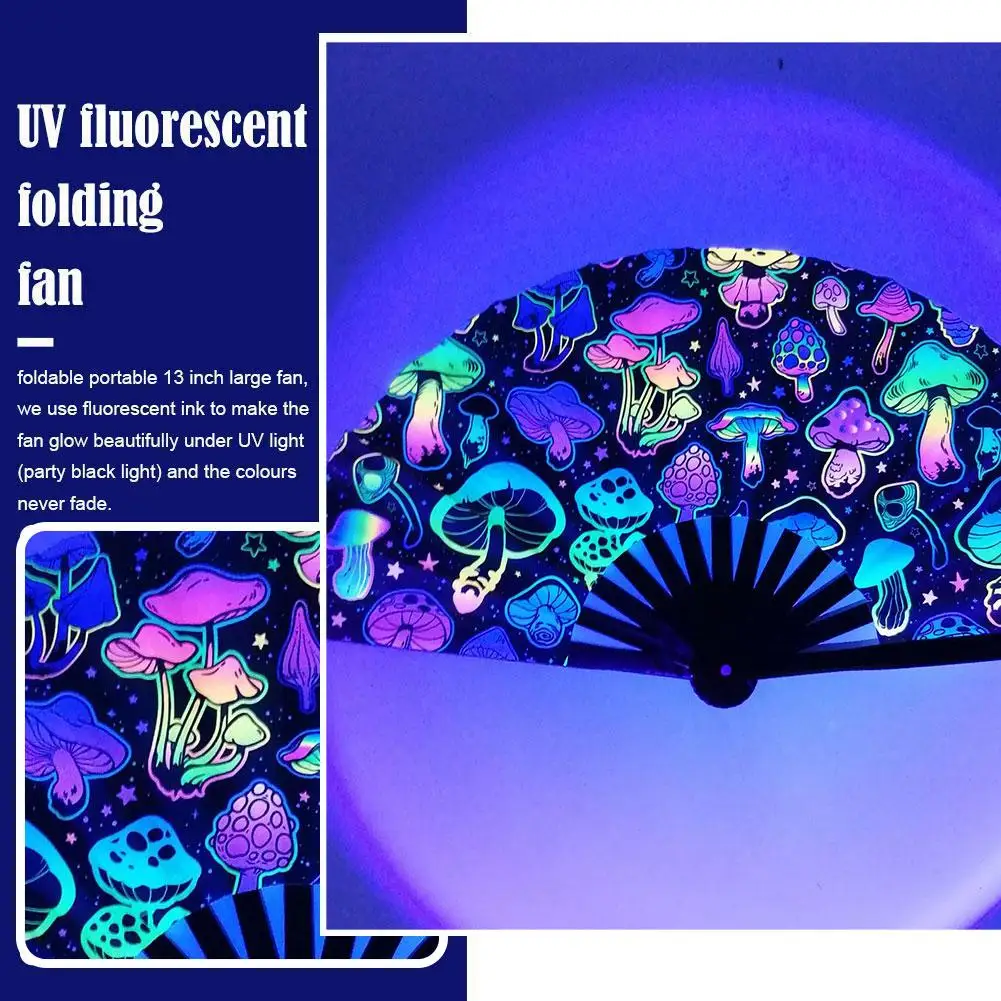 Портативный ручной светоотражающий складной веер легкий маленький в форме гриба