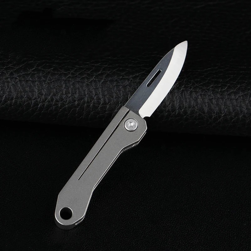 

Titanium Alloy Knife Camping Unboxing Mini Knife Keychain Hanging Outdoor Knife