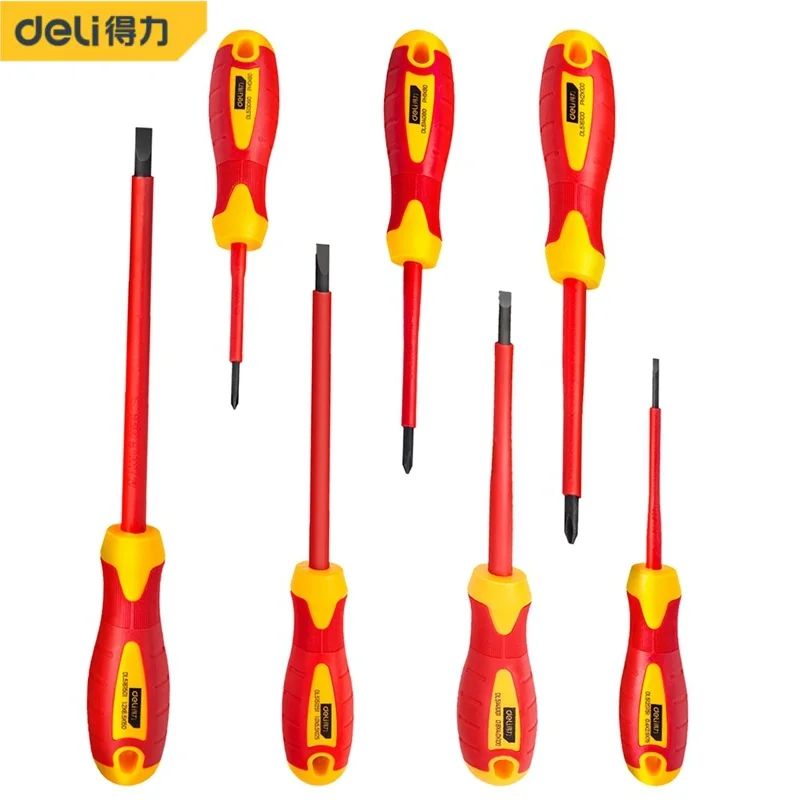 

Deli 1/5/7 Pcs 1000V Screwdriver Set VDE Insulated Screw Driver Wire Cutter Cable Cutter Multifunction Electrician Repair Tools