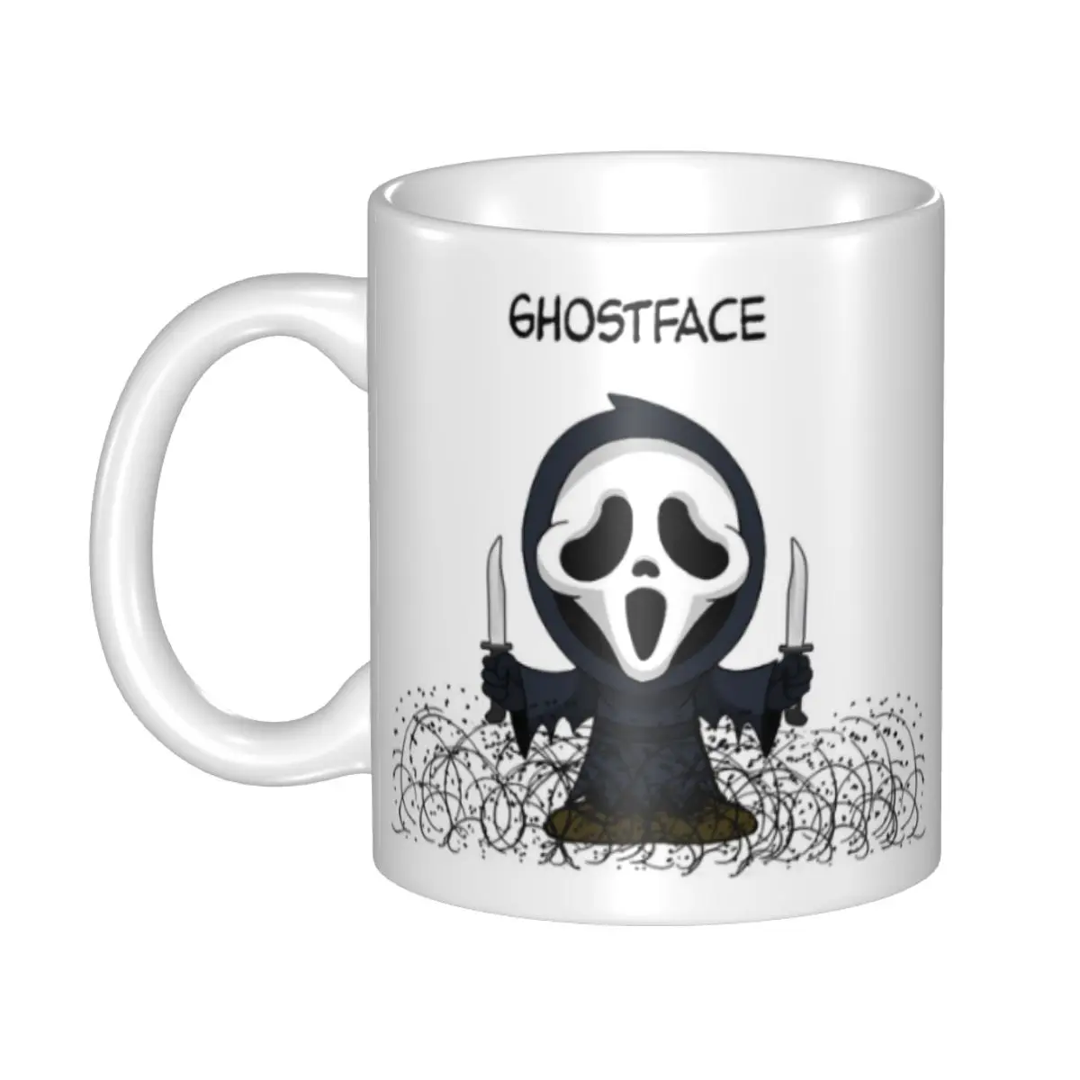 

Customized Sidney Prescott Movie Scream Ghostface Ghost Face Mugs DIY Ceramic Tea Milk Coffee Cups Cup And Mug