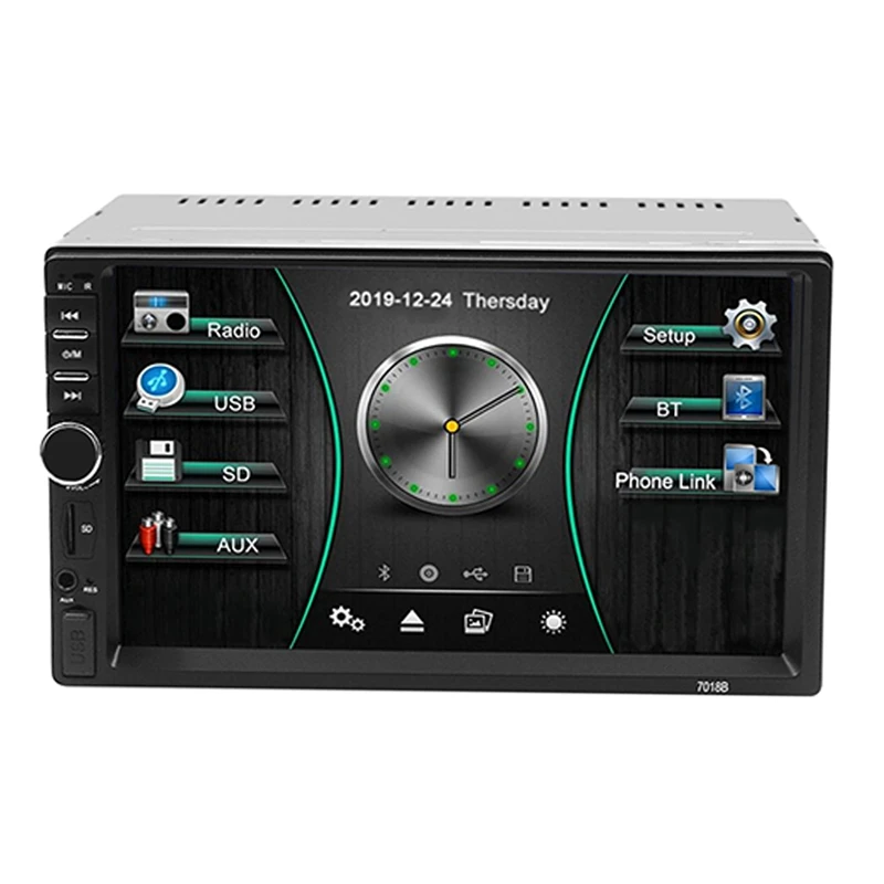 Автомагнитола 2 Din с сенсорным экраном 7 дюймов стереоприемником Bluetooth FM MP5 SD