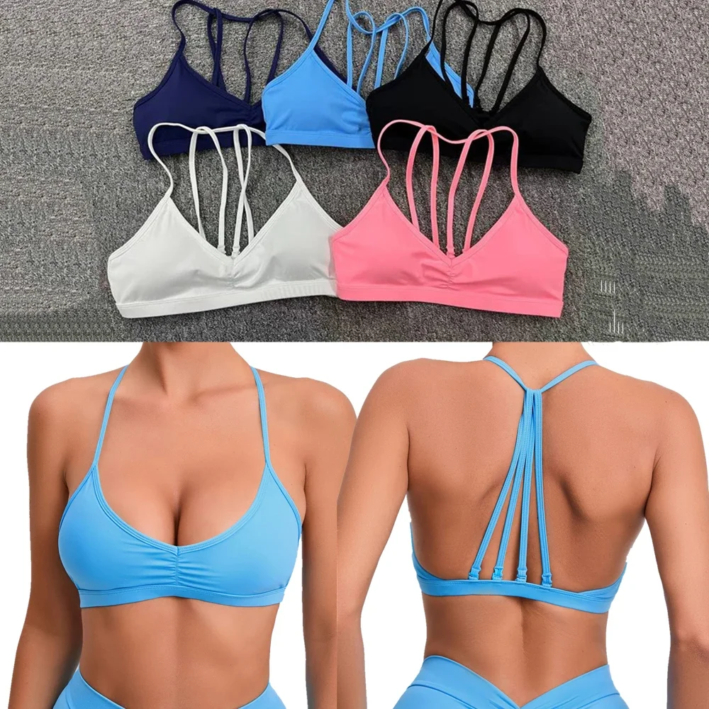 2025 Pad Nylon Fitness High Impact Strap Gym Спортивный бюстгальтер Женский быстросохнущий