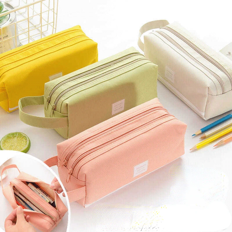 

Simple Large Capacity Pencil Case Oxford Cloth Zipper Pen Bags Portable Storage Box Student Gift School Office Stationary