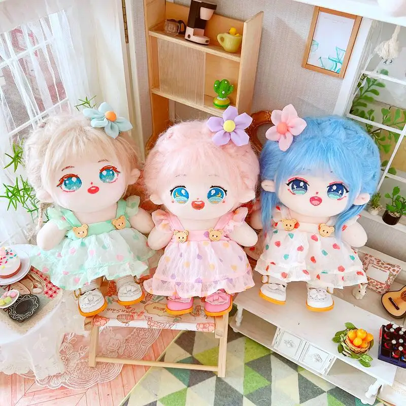 

3 types 20cm Doll Clothes Lovely slip dress Princess shoes Dolls Accessories for Korea Kpop EXO Cotton Idol Dolls Gift DIY Toys