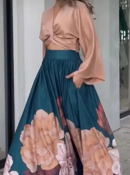 

New Party Elegant Dress Casual 2023 Summer Temperament Fashion Vintage Fashion Print Waist Fold Loose Fit Dress for Women