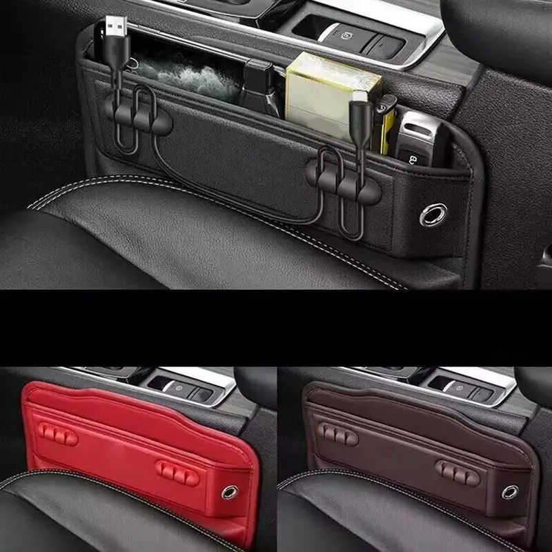 

Car Seat Gap Filler Universal PU Leather Crevice Side Pocket Storage Box Waterproof Auto Seat Gap Organizer Car Accessories