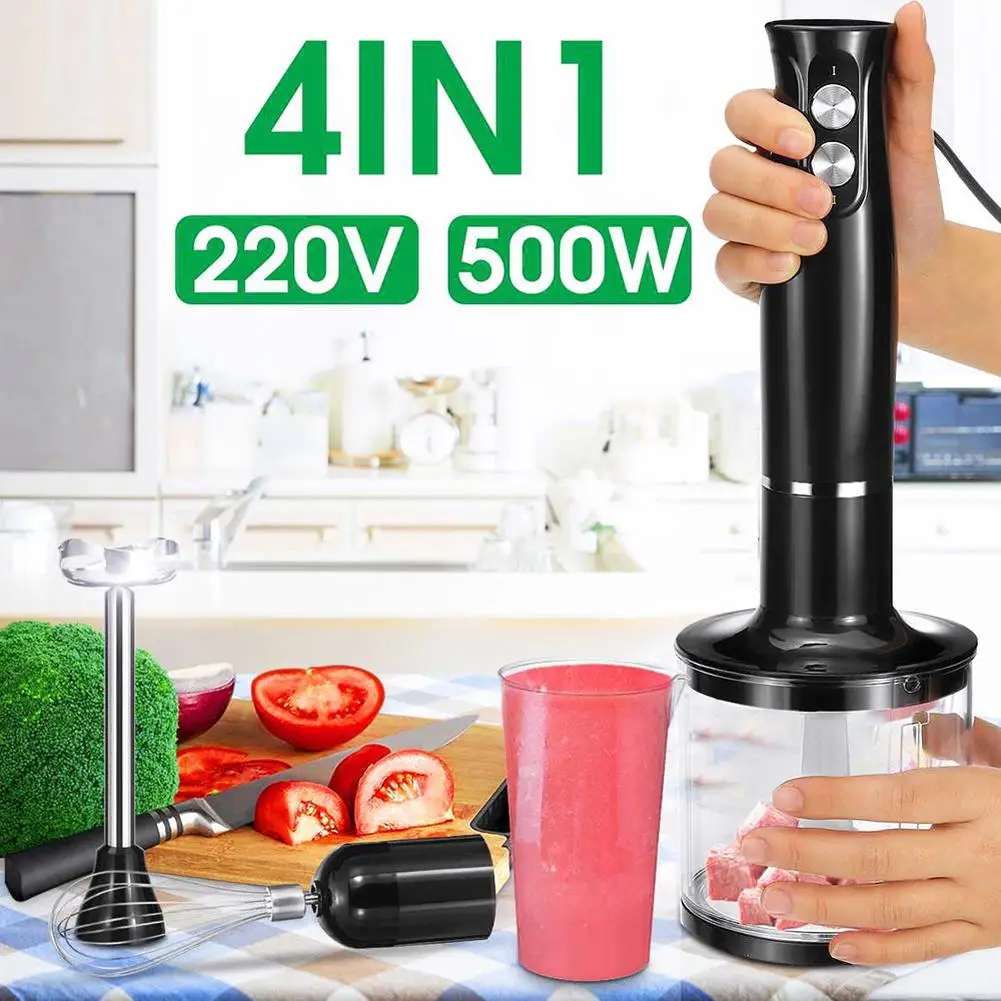 4-in-1 2 Speeds Handheld Immersion Hand Blender Set With Mix