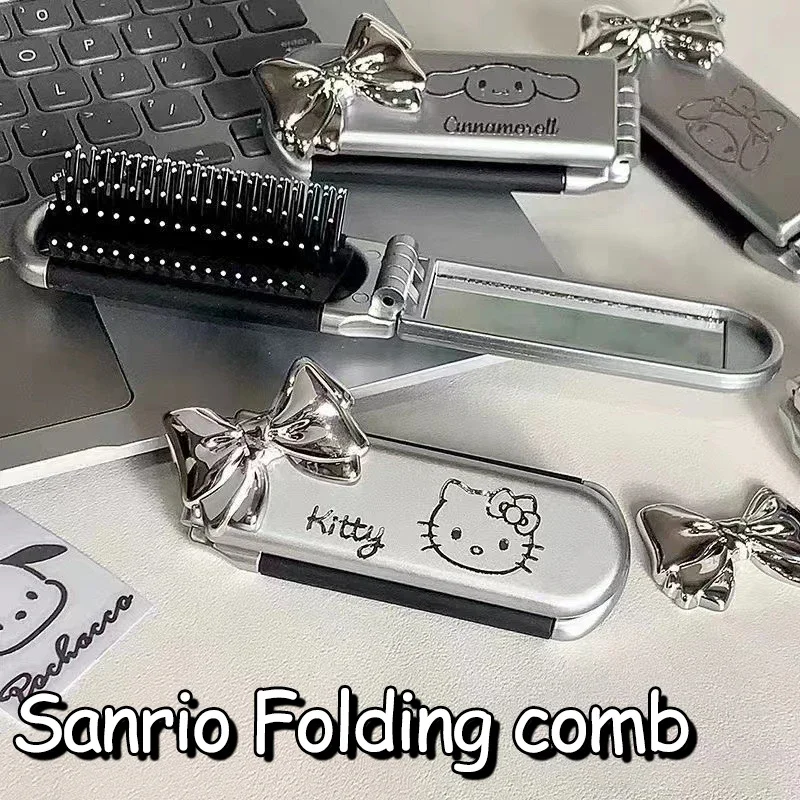 Sanrio складная расческа для волос с подушкой безопасности зеркалом портативная