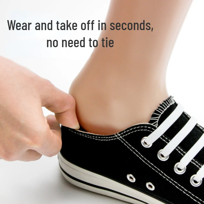 16pcs/Bag No Tie Shoe Laces Elastic Shoelaces Outdoor Leisure Sneakers Quick Safety Flat Shoelace for Adult Unisex Lazy Laces