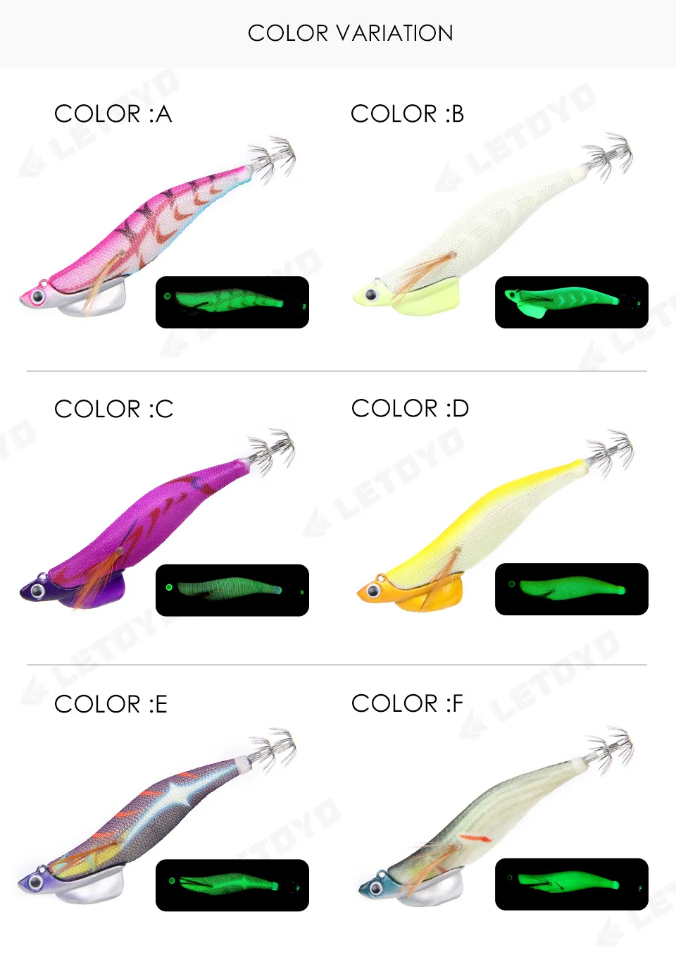 

Lead Head Wood Shrimp Squid Hook Sea Fishing Bait Octopus Cuttlefish Lure Hook Luminous Fishing Tackle Accessories Pesca