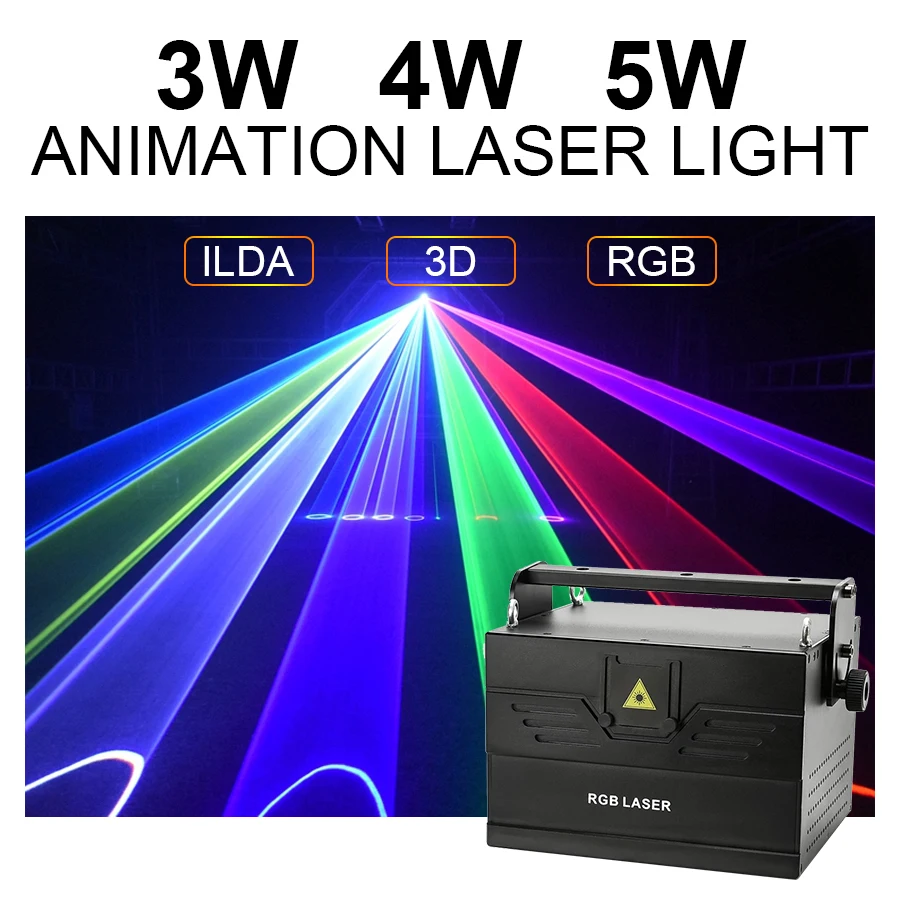 Быстрая доставка 3D анимационный лазерный светильник 3 Вт 4 5 яркий DMX512 для