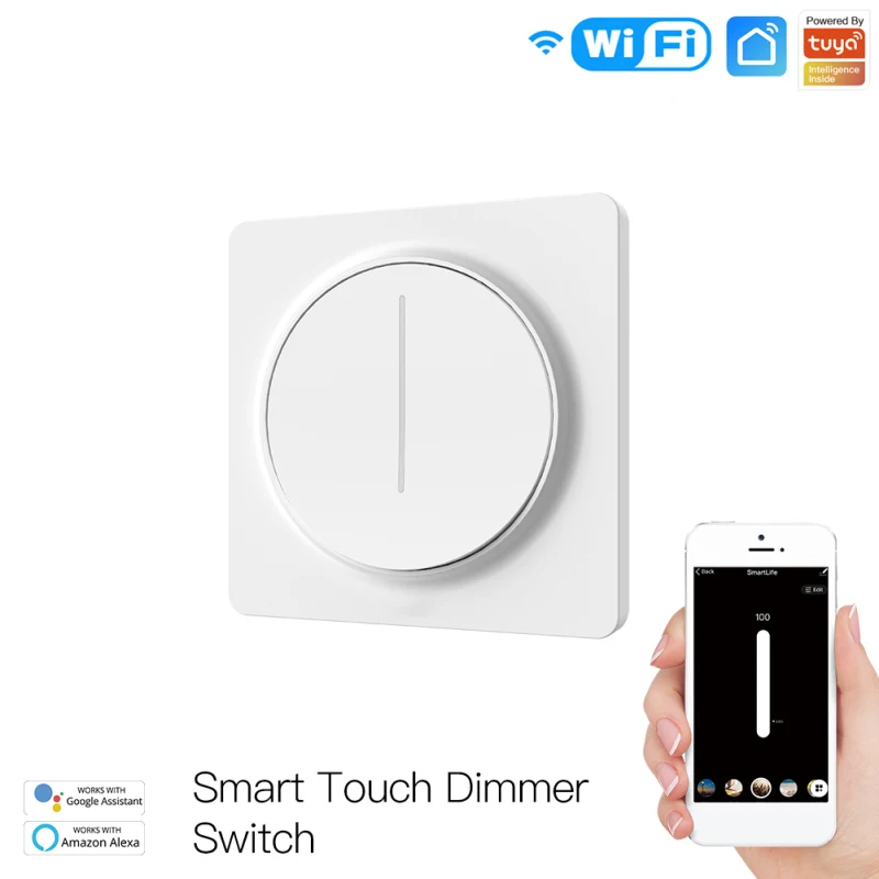 

New WiFi Smart Rotary/Touch Light Dimmer Switch Smart Life/Tuya APP Remote Control Works with Alexa Google Voice Assistants EU