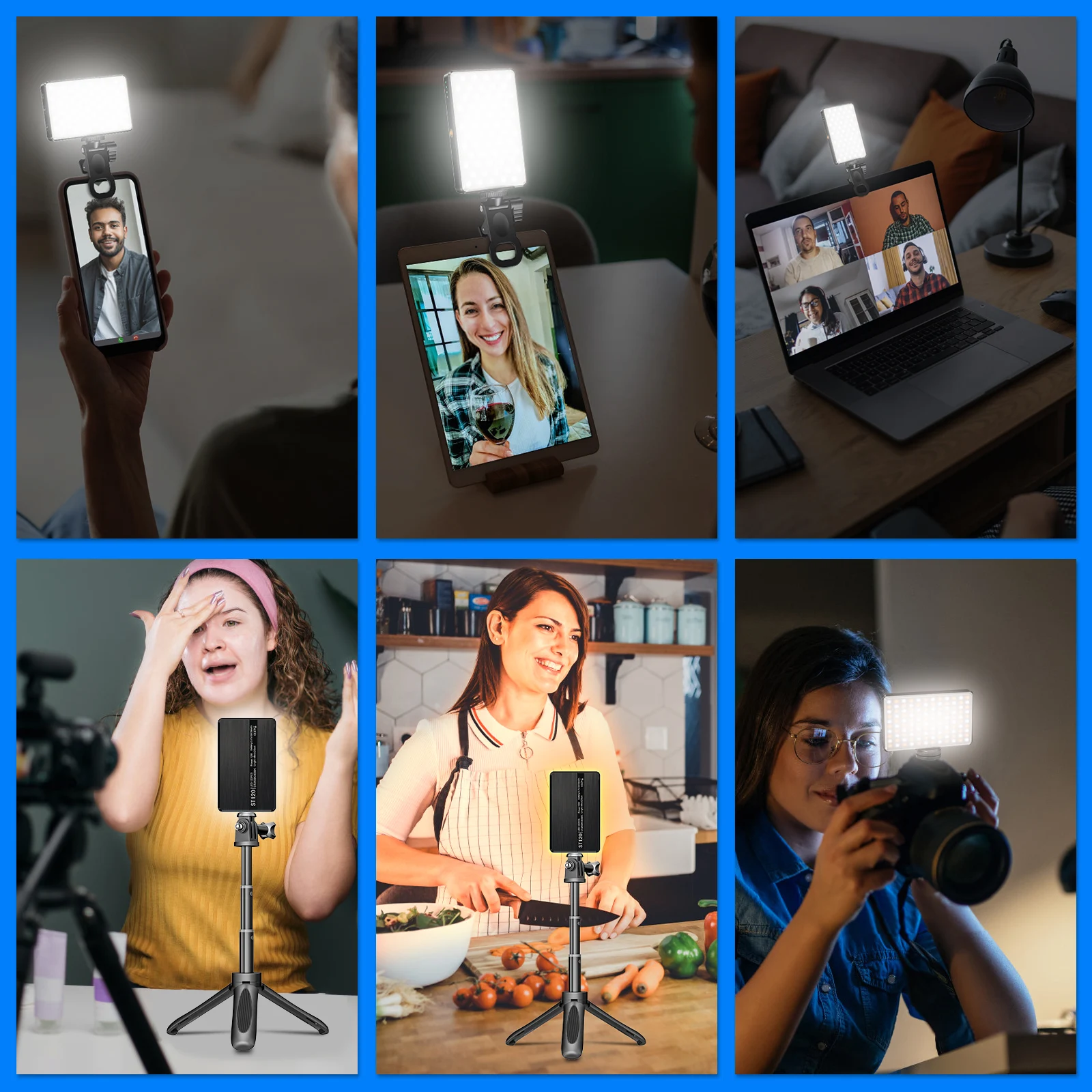 Портативный Перезаряжаемый телефон 3000 мАч яркая фотография с зажимом 2 шт Vlog Kits