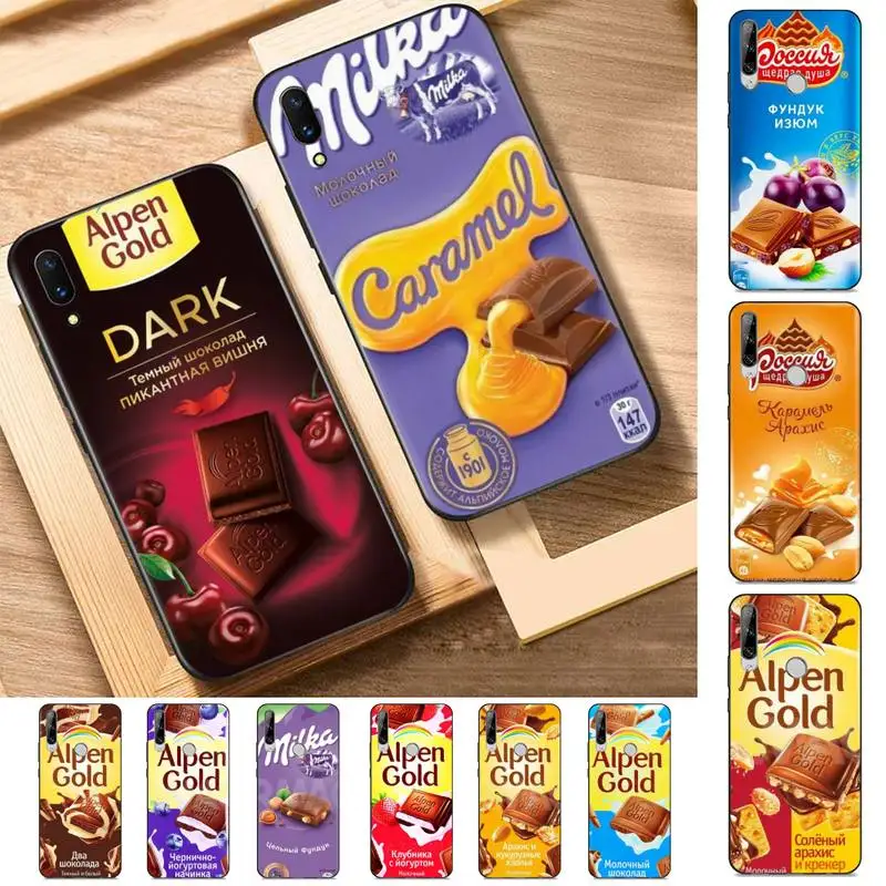 

Chocolate Phone Case for Huawei Y 6 9 7 5 8s prime 2019 2018 enjoy 7 plus
