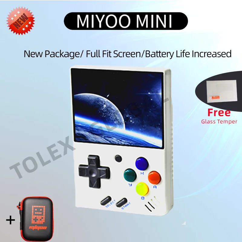 

Tolex Miyoo мини-консоль для видеоигр, 2,8 дюйма, OCA, 2000 мАч