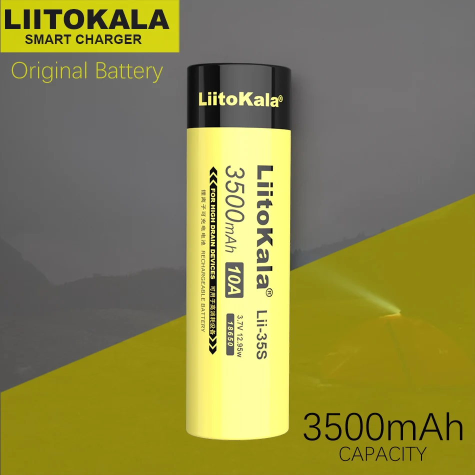 

10PCS LiitoKala Lii-35S 18650 3.7V 3500mAh Rechargeable Lithium Battery for LED Flashlight