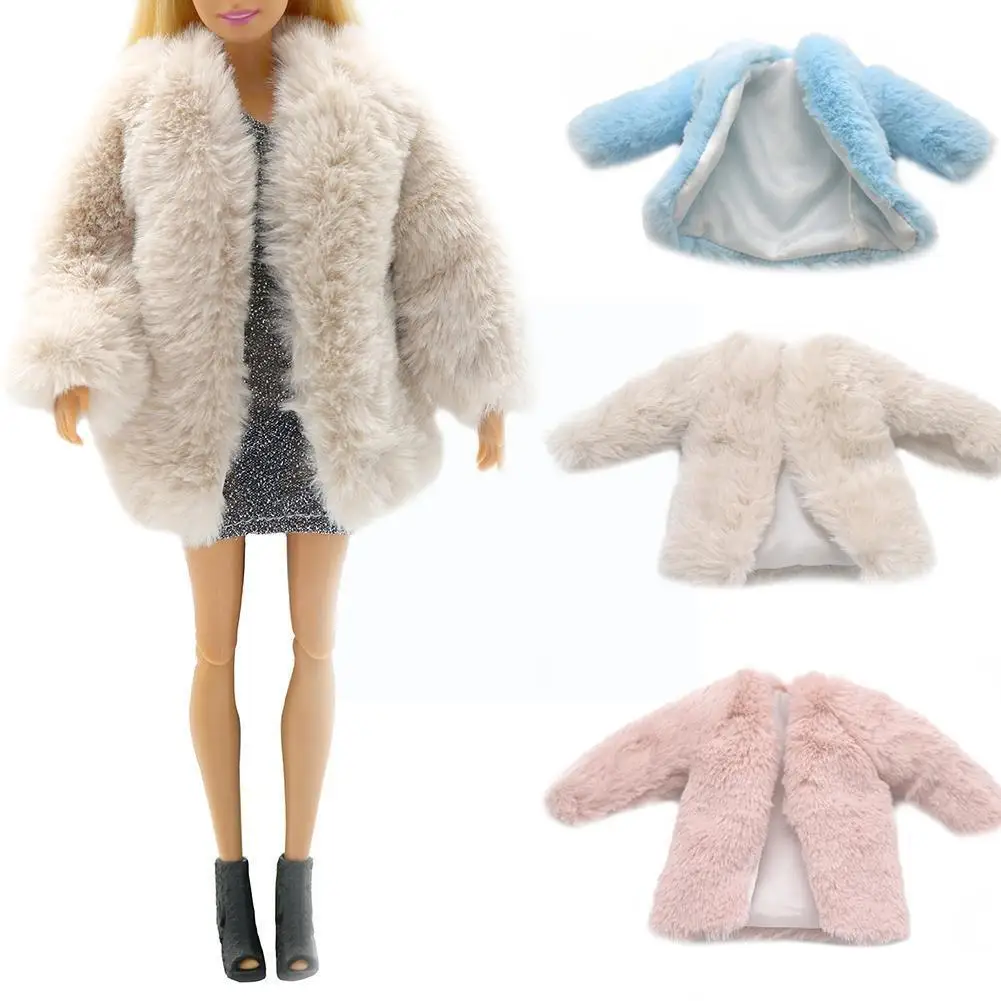 

Clothes Rabbit Fur Plush Coat For S Long Sleeve Soft Faux Fur Coat Winter Warm Clothes For 11.5 Inch T G0a0