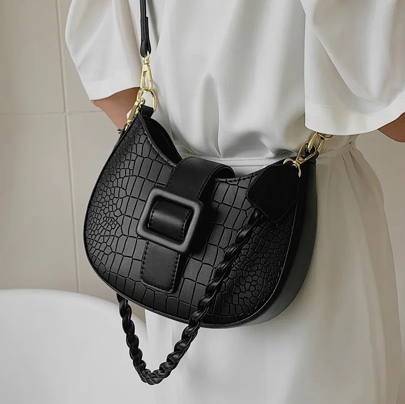 

Fashion Elegant Crossbody Bags For Women Leather Solid Color Shoulder Bag Women Casual PU Handbag Ladies All-match Bucket Bag