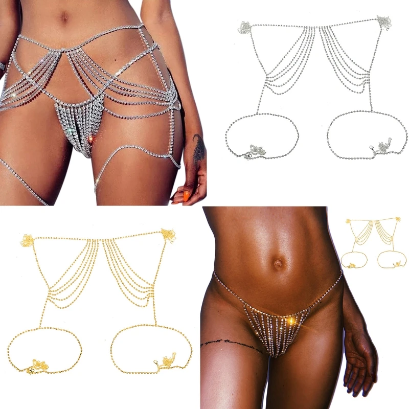 

Цепочка для живота Женская, пикантная бижутерия на талию, Ювелирное Украшение для тела, Пляжная цепочка с кристаллами, на бедро