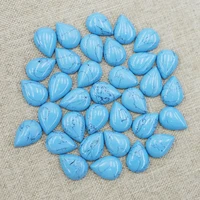 1813mm natural turquoise stones water drop ornament high quality charm cabochon bead jewelry accessories making wholesale 24pcs