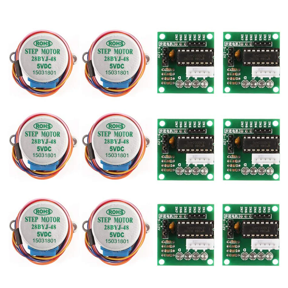 

Шаговый двигатель 28BYJ-48 ULN2003 5 В + плата драйвера ULN2003 для Arduino