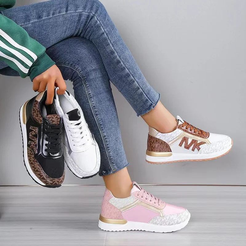 2023 New Style Women Wedges Sneakers Lace - Up Breathable Sports Shoes Casual Platform Female Footwear Ladies Vulcanized Shnes