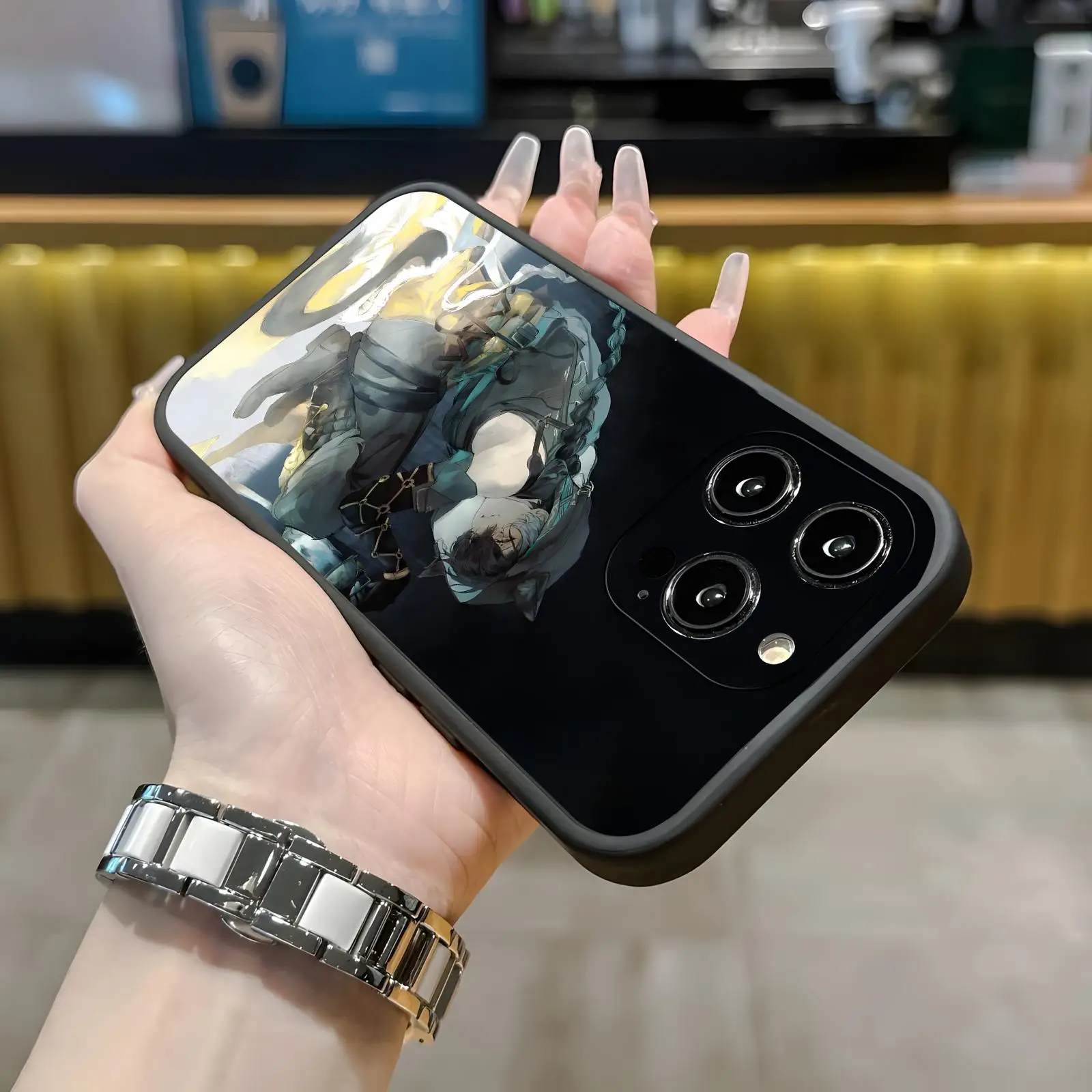 Фото Чехол для телефона для iPhone 18 17 16 15 14 13 12Plus Mini Pro Max, мягкий черный ударопрочный чехол Wuthering Waves jingran №2