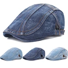 Классический ковбойский берет, шапки для женщин и мужчин, джинсовый берет в стиле ретро, колледжа, кепки газетчика, модная весенне-осенне-зимняя шапка, козырек