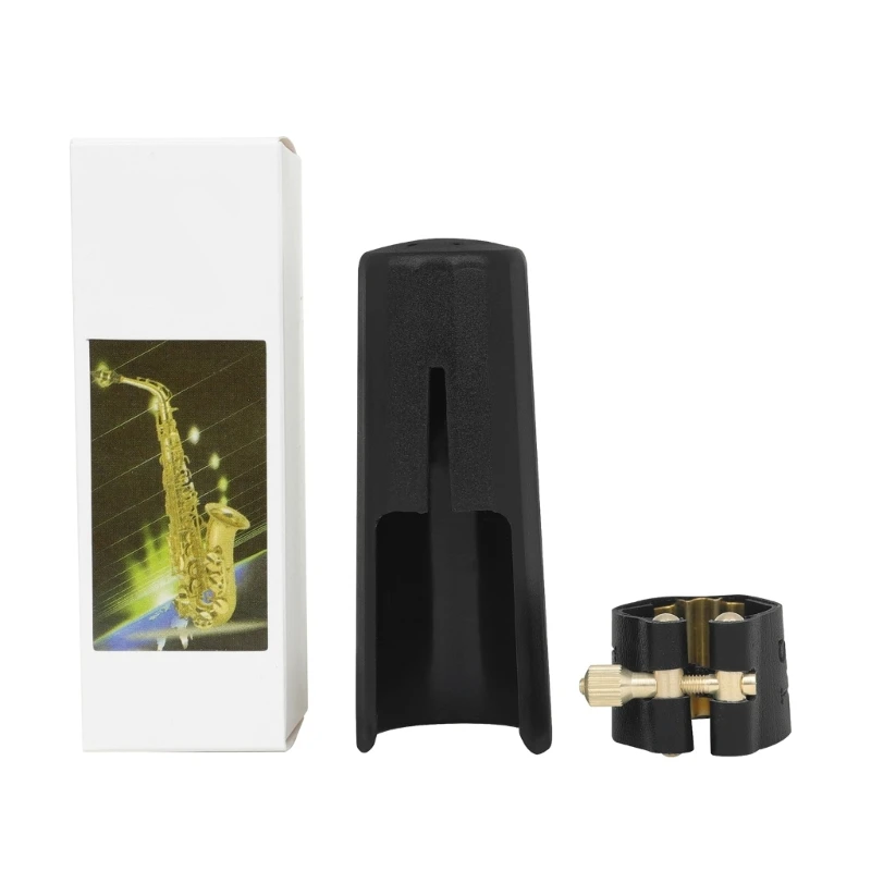 

831C Soprano Sax Saxophone PU Mouthpiece Set with Plastic Cap Metal Buckle Kits