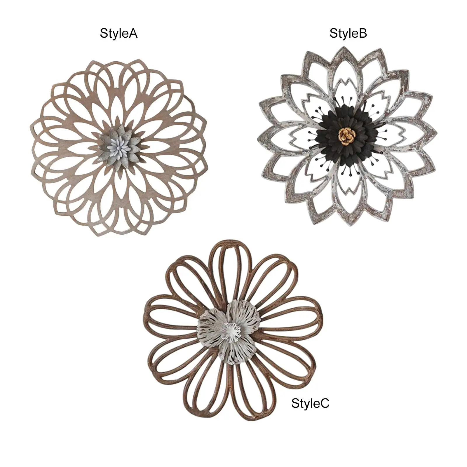 

Деревянная настенная подвесная декорация, Настенный декор, искусство, Декоративная резная Цветочная узор, скульптура на стену для вашей ко...