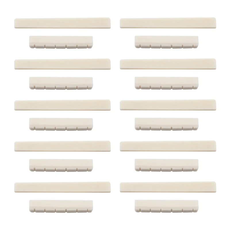 

10X Classical Guitar Bone Slotted Saddle Nut Set