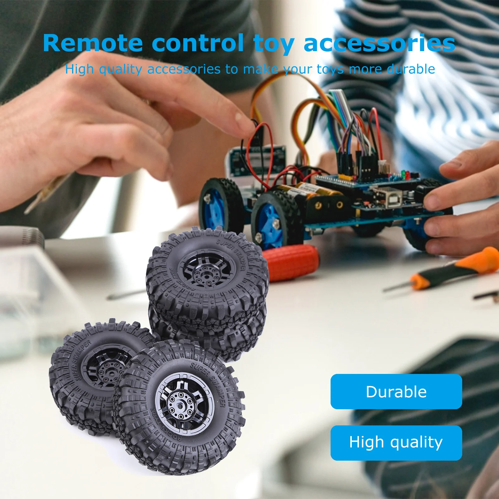 

AUSTAR AX-4020C 1,9 дюйма 110 мм 4 комплекта колесных обода + Запасные детали для шин 1/10 Φ D90 SCX10 AXIAL RC4W RC Rock