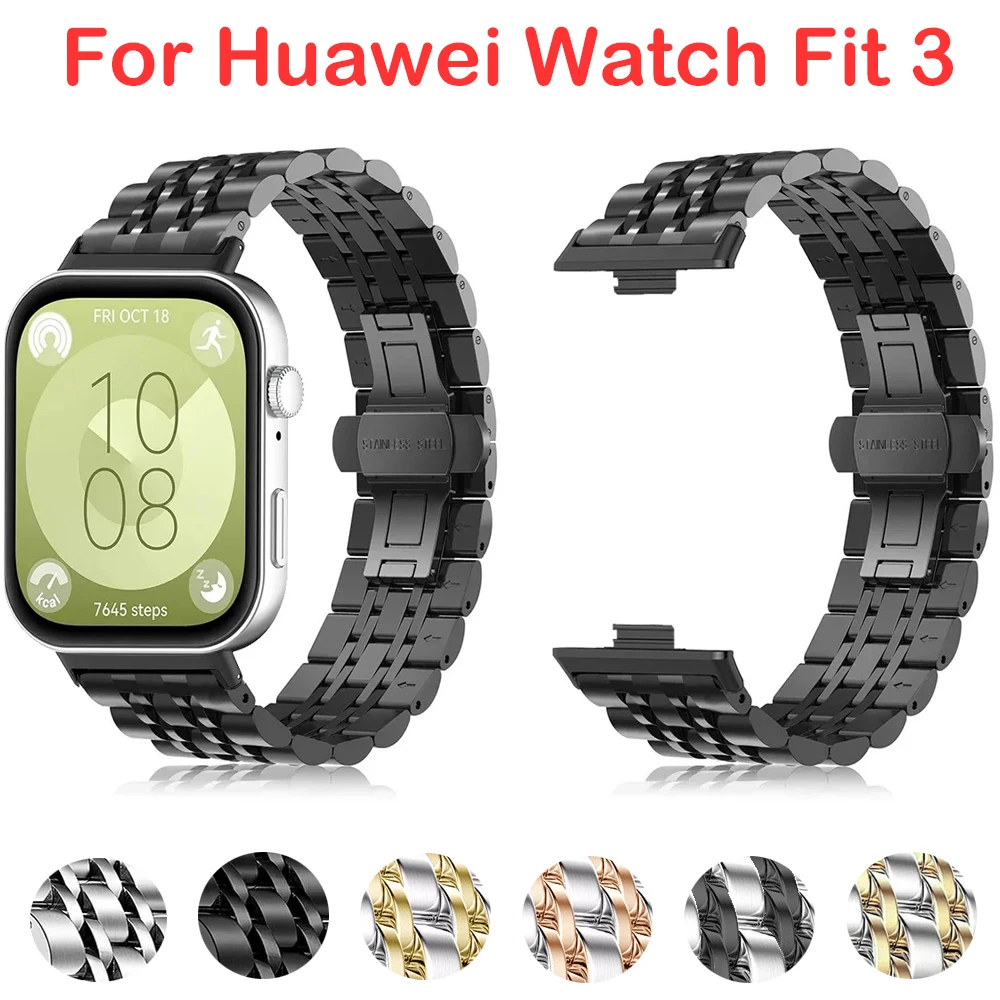 Металлический Ремешок Из Нержавеющей Стали Для Часов Huawei Fit 3 Деловой Стильный