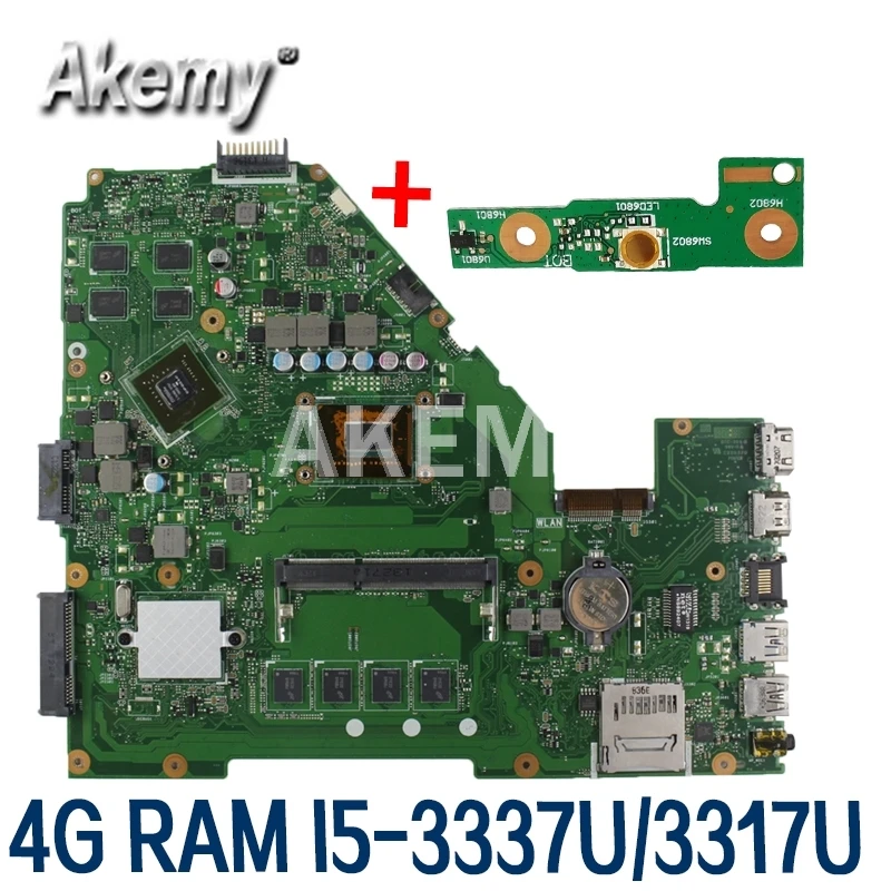 

Материнская плата Akemy X550CC для ноутбука Asus X550CC, A550C, X550CL, R510C, оригинальная материнская плата, 4 ГБ-оперативная память, I5-3337U GT720M